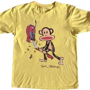 Yellow Paul Frank Monkey Tee Smash Guitar Design#graphictee #unisex